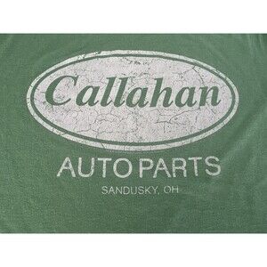 Tommy Boy Callahan Auto Parts T Shirt Mens L Green Sandusky OH Chris Farley